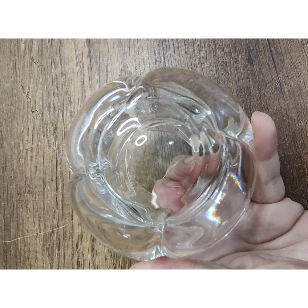Crystal Flower Votive Candle Holder Vase Candlestick Glass Made Italy Capri